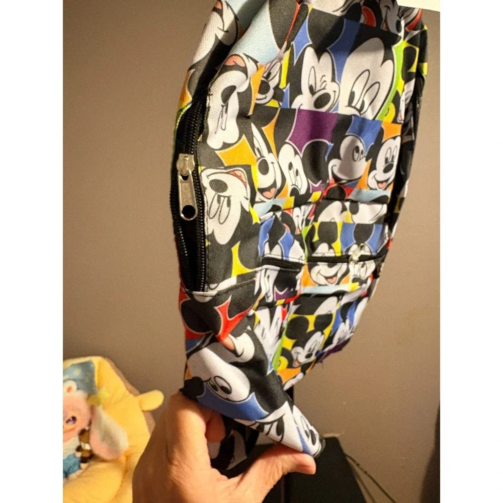 Back to School Backpack - Mickey Mouse!! Black, Med Siz Backpack Front Pocket